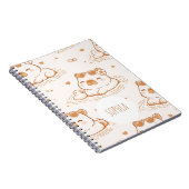 Cute Custom Name Capybara Girls School ノートブック (右側)