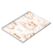 Cute Custom Name Capybara Girls School ノートブック (左側)