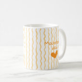 Cute Custom Name Curvy Pattern Coffee Mug コーヒーマグカップ (正面右)