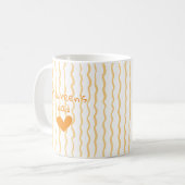 Cute Custom Name Curvy Pattern Coffee Mug コーヒーマグカップ (正面左)