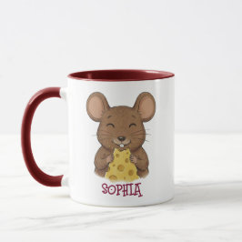 Cute Custom Name Mouse Woodland Animal Kids マグカップ