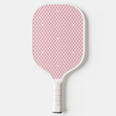 Cute Custom Name Pretty Pink Modern Mesh Net ピックルボールラケット (裏面)