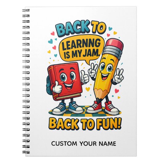 Cute Custom Name School  ノートブック (正面)