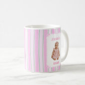 Cute Custom Name Stripes Coffee Mug コーヒーマグカップ (正面右)