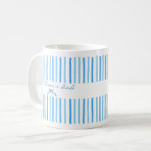 Cute Custom Name Stripes Pattern Coffee Mug コーヒーマグカップ (正面左)