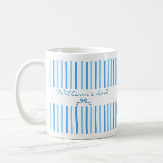 Cute Custom Name Stripes Pattern Coffee Mug コーヒーマグカップ (左)