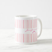 Cute Custom Name Stripes Pattern Coffee Mug コーヒーマグカップ (正面右)