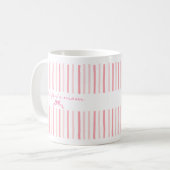 Cute Custom Name Stripes Pattern Coffee Mug コーヒーマグカップ (正面左)
