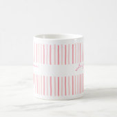 Cute Custom Name Stripes Pattern Coffee Mug コーヒーマグカップ (中央)