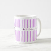 Cute Custom Name Stripes Pattern Coffee Mug コーヒーマグカップ (正面右)