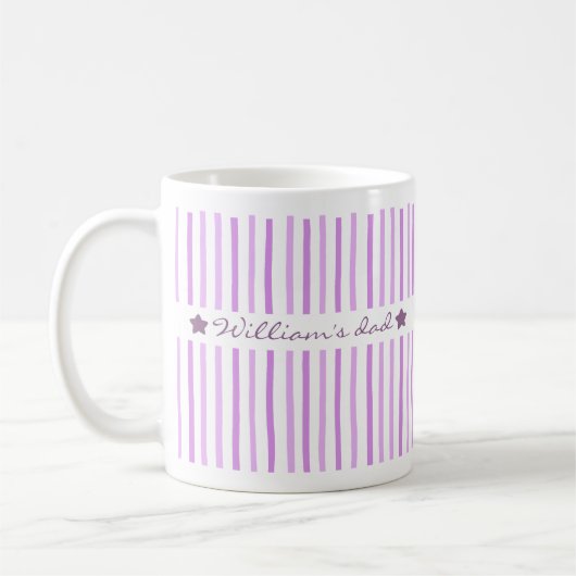 Cute Custom Name Stripes Pattern Coffee Mug コーヒーマグカップ (左)