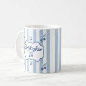 Cute Custom Name Stripes Pattern Coffee Mug コーヒーマグカップ (正面左)