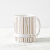 Cute Custom Name Stripes Pattern Coffee Mug コーヒーマグカップ (正面右)