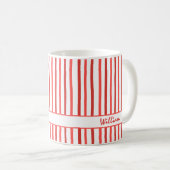 Cute Custom Name Stripes Pattern Coffee Mug コーヒーマグカップ (正面右)
