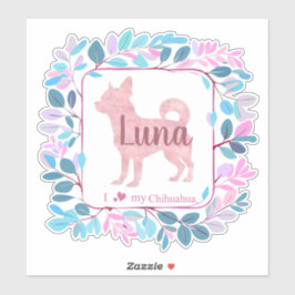 Cute Custom Pastel pink chihuahua Silhouette シール