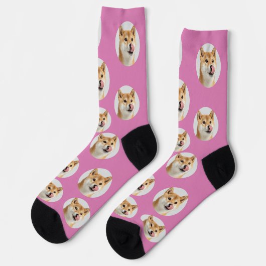 Cute Custom Pet Photo Socks ソックス (左)