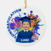 Cute Custom Photo Kindergarten Graduation セラミックオーナメント (正面)