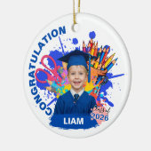 Cute Custom Photo Kindergarten Graduation セラミックオーナメント (左)