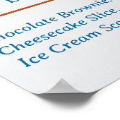 Cute Custom Restaurant Business Menu ポスター (角)