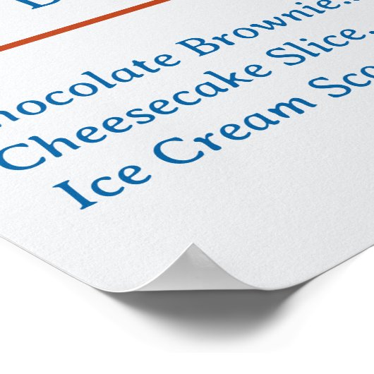 Cute Custom Restaurant Business Menu ポスター (角)