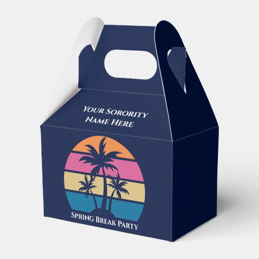 Cute Custom Sorority Spring Break Beach Party フェイバーボックス (正面サイド)