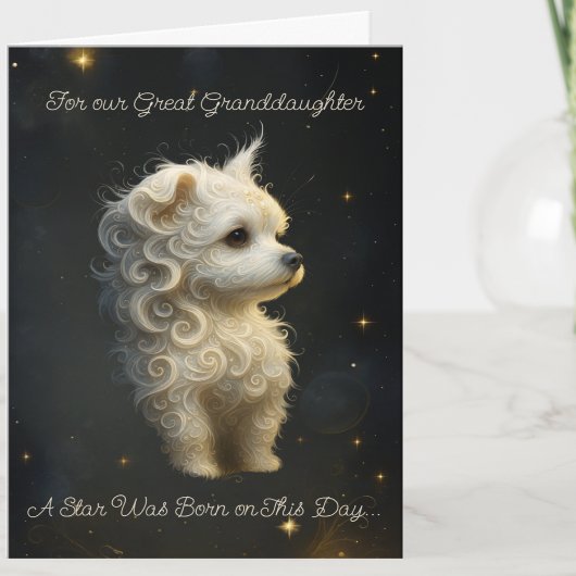 Cute Custom Star is Born Maltese Dog Birthday Card カード