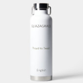 Cute Custom Subject Teacher Insulated  ウォーターボトル (正面)