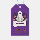 Cute Custom Thank You Halloween Ghost ギフトタグ (正面)