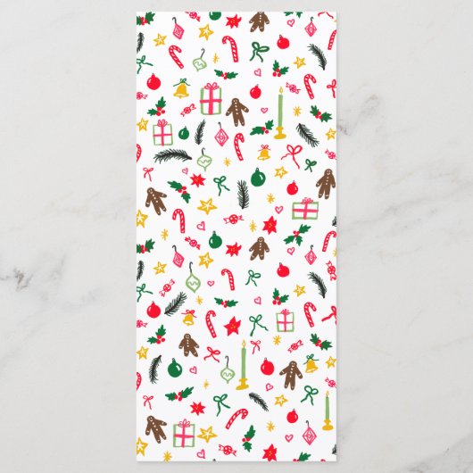 Cute CUSTOM XMAS Christmas Holiday Dinner Party メニュー (裏面)