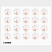 Cute Customizable Baby Shower Sticker| Family Love ラウンドシール (シート)