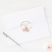 Cute Customizable Baby Shower Sticker| Family Love ラウンドシール (封筒)