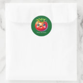 Cute customizable business tomato ラウンドシール (バッグ)