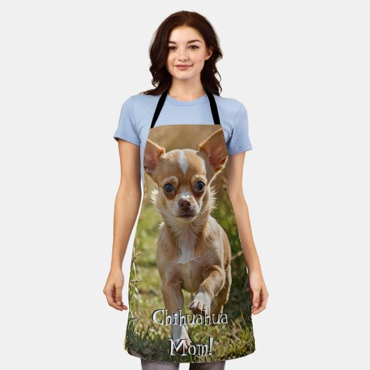 Cute Customizable Chihuahua Apron エプロン (着用した状態)