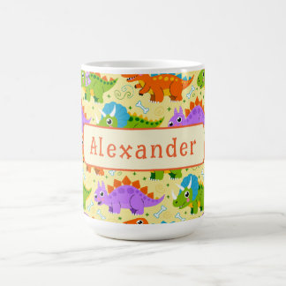 Cute Customizable Dinsosaur Print コーヒーマグカップ
