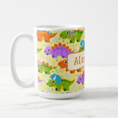 Cute Customizable Dinsosaur Print コーヒーマグカップ (左)