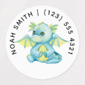 Cute Customizable Dragon Kid's Labels  ラベル (デザイン2)