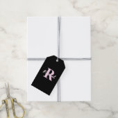 Cute Customizable Monogram | Light Pink & Black ギフトタグ (より糸付き)