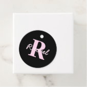 Cute Customizable Monogram | Light Pink & Black フェイバータグ (インサイチュ)