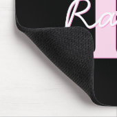 Cute Customizable Monogram | Light Pink & Black マウスパッド (コーナー)