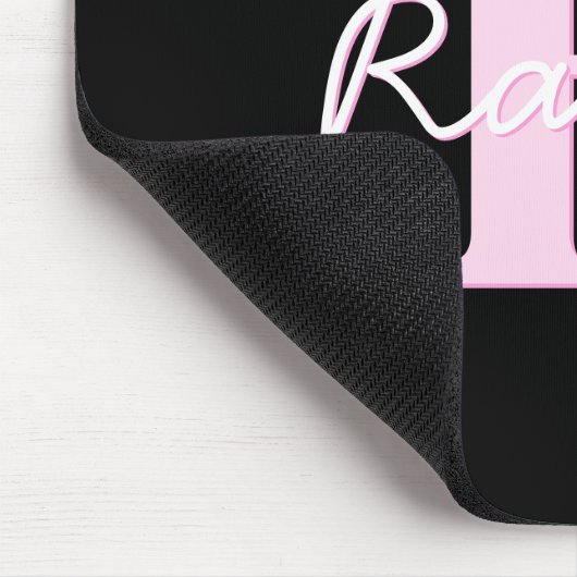 Cute Customizable Monogram | Light Pink & Black マウスパッド (コーナー)
