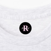 Cute Customizable Monogram | Light Pink & Black ラベル (貼付)