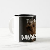 Cute Customizable Personalized Terrier Dog Mom Pet ツートーンマグカップ (正面左)