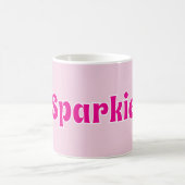 Cute Customizable Pink Playful Dog Cat Pet  コーヒーマグカップ (中央)