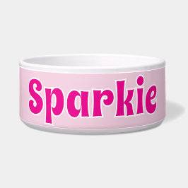 Cute Customizable Pink Playful Dog Cat Pet  ボウル