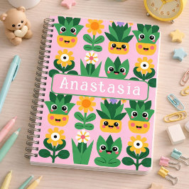 Cute Customizable Pot Plant Print ノートブック