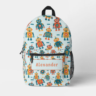 Cute Customizable Robot Print プリントバックパック