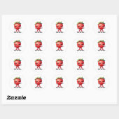 Cute customizable strawberry fruit  ラウンドシール (シート)