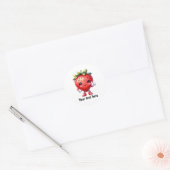 Cute customizable strawberry fruit  ラウンドシール (封筒)