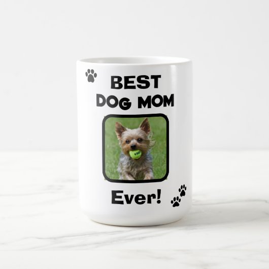 Cute Customize Best Pet Dog Cat Mom Mum Ever コーヒーマグカップ (中央)