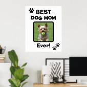 Cute Customize Best Pet Dog Cat Mom Mum Ever ポスター (ホームオフィス)